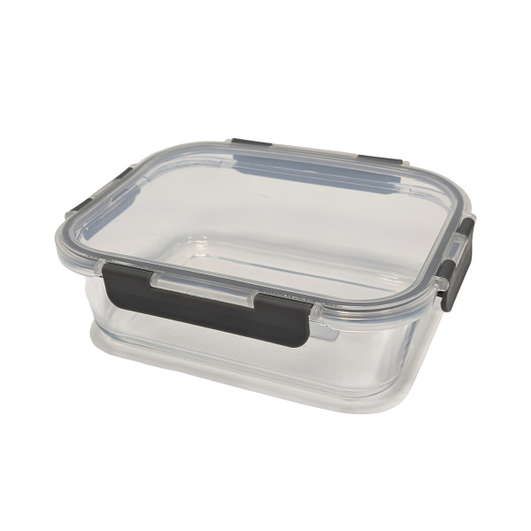 Szklany Pojemnik na Żywność z Pokrywką 15.7 x 11.7 x 5.5 cm 370ml 1szt 750827