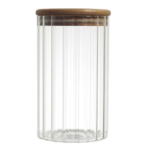 Szklany słoik Arno z pokrywką z akacji, 700ml 766814 Szklany słoik Arno z pokrywką z akacji, 700ml 766814