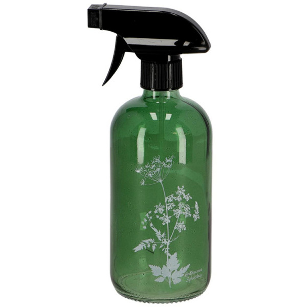 Szklany spryskiwacz do roślin 500 ml zielony z białym wzorem 2 1021694
