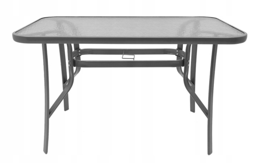 Szklany stół ogrodowy Majorka Trio 120x70x70 cm szary 6-osobowy 922020