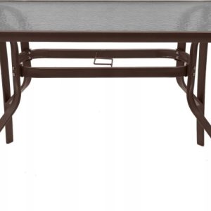 Szklany stół ogrodowy na taras Majorka Trio 120x70x70 cm 6os. brąz 1100966 Szklany stół ogrodowy na taras Majorka Trio 120x70x70 cm 6os. brąz 1100966