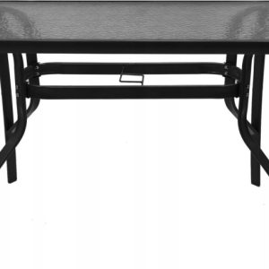 Szklany stół ogrodowy na taras Majorka Trio 120x70x70 cm 6os. czarny 1100969 Szklany stół ogrodowy na taras Majorka Trio 120x70x70 cm 6os. czarny 1100969