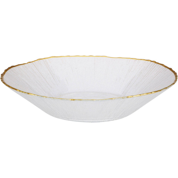 Szklany talerz głeboki ze złotą obwódką DATURA, 20 cm 384760