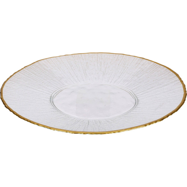 Szklany talerz płaski ze złotą obwódką DATURA, 28 cm 384490