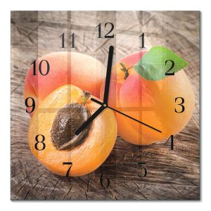 Szklany zegar 30×30 Morele nowoczesny na ścianę 1036642 Szklany zegar 30×30 Morele nowoczesny na ścianę 1036642