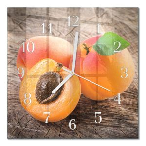 Szklany zegar 30×30 Morele nowoczesny na ścianę 1036458 Szklany zegar 30×30 Morele nowoczesny na ścianę 1036458