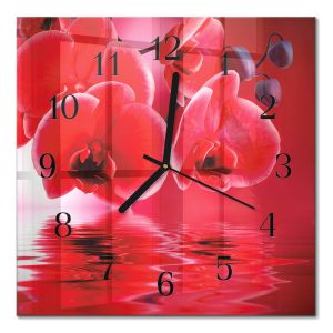 Szklany zegar 30×30 Orchidea zegar ścienny 1035734 Szklany zegar 30×30 Orchidea zegar ścienny 1035734