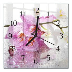 Szklany zegar 30×30 Orchidea zegar ścienny 1041997 Szklany zegar 30×30 Orchidea zegar ścienny 1041997