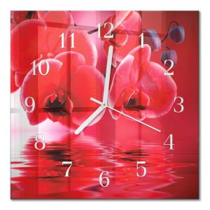 Szklany zegar 30×30 Orchidea zegar ścienny 1035579 Szklany zegar 30×30 Orchidea zegar ścienny 1035579