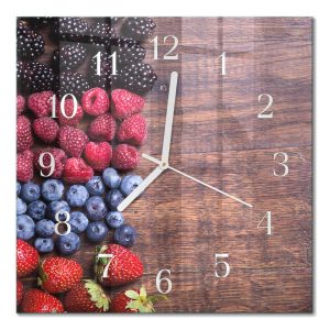 Szklany zegar 30×30 Owoce leśne zegar ścienny 1044167 Szklany zegar 30×30 Owoce leśne zegar ścienny 1044167