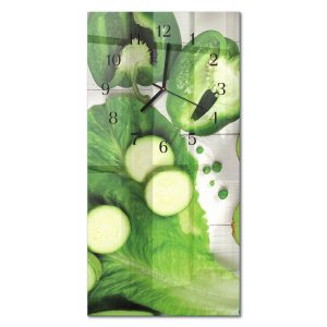 Szklany zegar 30×60 Warzywa zegar ścienny 1038204