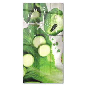 Szklany zegar 30×60 Warzywa zegar ścienny 1038043