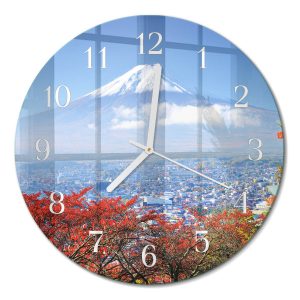 Szklany zegar fi30 Góra dekoracyjny na ścianę 1040772