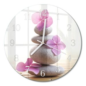 Szklany zegar fi30 Kamienne Spa dekoracyjny na ścianę 1043867 Szklany zegar fi30 Kamienne Spa dekoracyjny na ścianę 1043867