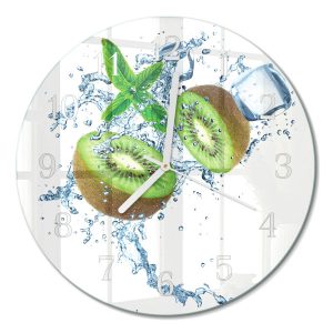 Szklany zegar fi30 Kiwi nowoczesny na ścianę 1033773 Szklany zegar fi30 Kiwi nowoczesny na ścianę 1033773