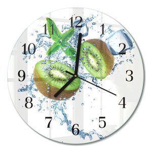 Szklany zegar fi30 Kiwi nowoczesny na ścianę 1032777 Szklany zegar fi30 Kiwi nowoczesny na ścianę 1032777
