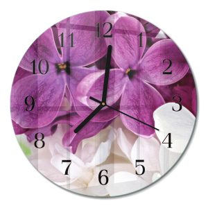 Szklany zegar fi30 Kwiaty dekoracyjny do salonu 1045076 Szklany zegar fi30 Kwiaty dekoracyjny do salonu 1045076