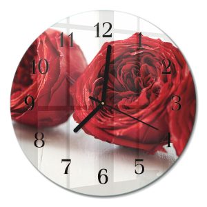Szklany zegar fi30 Kwiaty dekoracyjny na ścianę 1033772 Szklany zegar fi30 Kwiaty dekoracyjny na ścianę 1033772