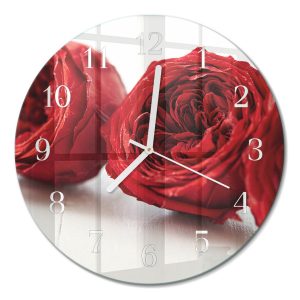 Szklany zegar fi30 Kwiaty dekoracyjny na ścianę 1033126 Szklany zegar fi30 Kwiaty dekoracyjny na ścianę 1033126