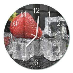 Szklany zegar fi30 Lody Truskawkowe dekoracyjny do salonu 1035393 Szklany zegar fi30 Lody Truskawkowe dekoracyjny do salonu 1035393