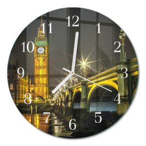 Szklany zegar fi30 Londyn zegar ścienny 1041215 Szklany zegar fi30 Londyn zegar ścienny 1041215