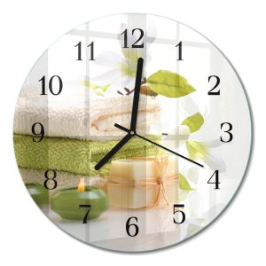 Szklany zegar fi30 Mydło Spa zegar ścienny 1032389 Szklany zegar fi30 Mydło Spa zegar ścienny 1032389