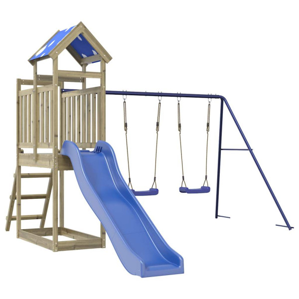 VidaXL ogrodowy plac zabaw Brąz Impregnowane drewno 471573