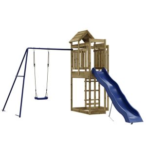 VidaXL ogrodowy plac zabaw Brąz Impregnowane drewno 471622 VidaXL ogrodowy plac zabaw Brąz Impregnowane drewno 471622