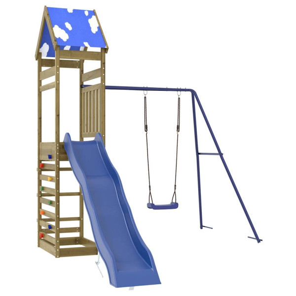 VidaXL ogrodowy plac zabaw Brąz Impregnowane drewno 471628