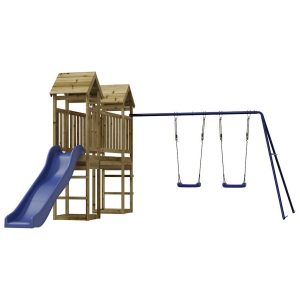 VidaXL ogrodowy plac zabaw Brąz Impregnowane drewno 471631 VidaXL ogrodowy plac zabaw Brąz Impregnowane drewno 471631