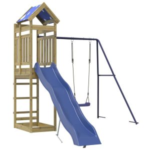 VidaXL ogrodowy plac zabaw Brąz Impregnowane drewno 471654 VidaXL ogrodowy plac zabaw Brąz Impregnowane drewno 471654