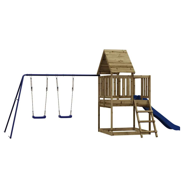 VidaXL ogrodowy plac zabaw Brąz Impregnowane drewno 471707