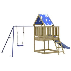 VidaXL ogrodowy plac zabaw Brąz Impregnowane drewno 471739 VidaXL ogrodowy plac zabaw Brąz Impregnowane drewno 471739