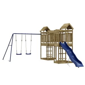 VidaXL ogrodowy plac zabaw Brąz Impregnowane drewno 471586 VidaXL ogrodowy plac zabaw Brąz Impregnowane drewno 471586