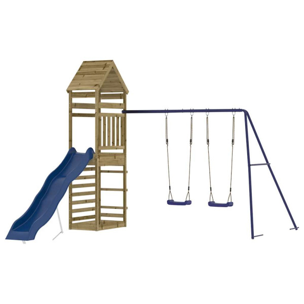 VidaXL ogrodowy plac zabaw Brąz Impregnowane drewno 471568