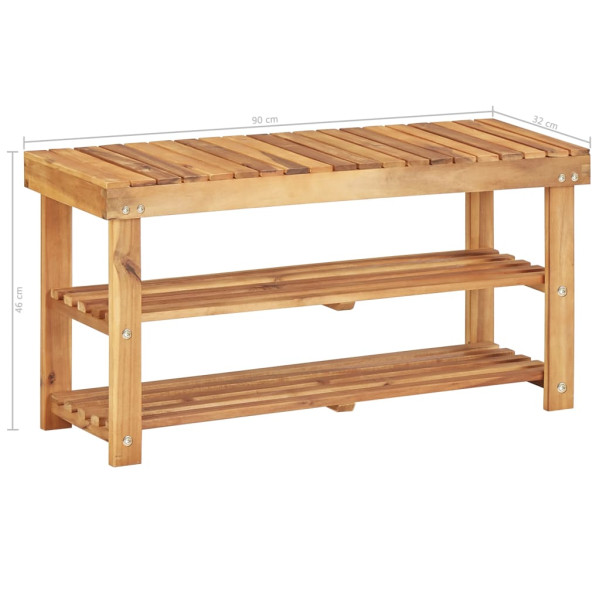 VidaXL Półka na buty Brąz 90 x 32 x 46 cm Drewno 490488