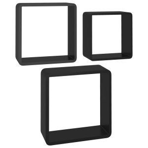 VidaXL Półka ścienna Czarny 28 x 10 x 28 cm MDF 490457 VidaXL Półka ścienna Czarny 28 x 10 x 28 cm MDF 490457