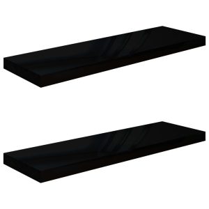 VidaXL Półka ścienna Czarny 80 x 23.5 x 3.8 cm MDF 188536 VidaXL Półka ścienna Czarny 80 x 23.5 x 3.8 cm MDF 188536