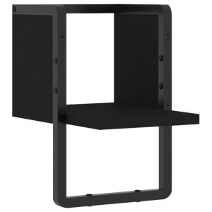 VidaXL Półka ścienna z drążkiem czarna 20x25x30 cm 189211 VidaXL Półka ścienna z drążkiem czarna 20x25x30 cm 189211