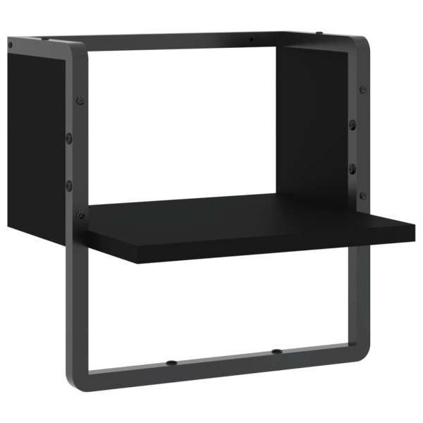 VidaXL Półka ścienna z drążkiem czarna 30x25x30 cm 189205