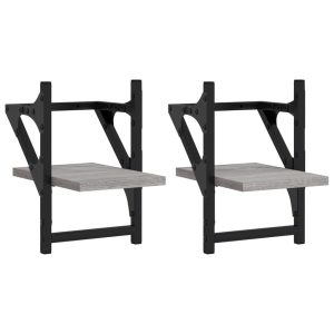 VidaXL Półki ścienne z drążkami 2 szt. 20x25x30 cm 189868 VidaXL Półki ścienne z drążkami 2 szt. 20x25x30 cm 189868