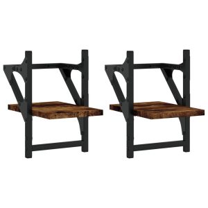 VidaXL Półki ścienne z drążkami 2 szt. 20x25x30 cm 189858 VidaXL Półki ścienne z drążkami 2 szt. 20x25x30 cm 189858