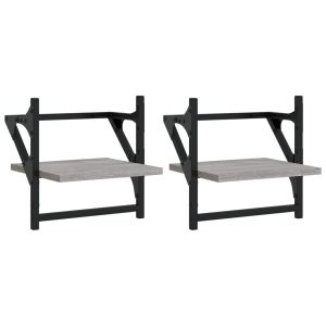 VidaXL Półki ścienne z drążkami 2 szt. 30x25x30 cm 189802 VidaXL Półki ścienne z drążkami 2 szt. 30x25x30 cm 189802