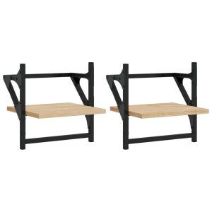 VidaXL Półki ścienne z drążkami 2 szt. 30x25x30 cm 189797 VidaXL Półki ścienne z drążkami 2 szt. 30x25x30 cm 189797