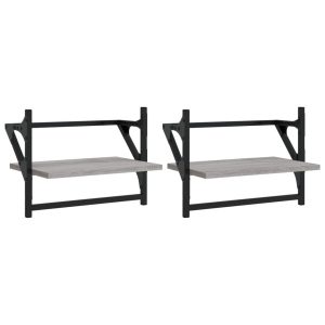 VidaXL Półki ścienne z drążkami 2 szt. 40x25x30 cm 189803 VidaXL Półki ścienne z drążkami 2 szt. 40x25x30 cm 189803