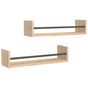 VidaXL Półki ścienne z drążkami 2 szt. 60x16x14 cm 189429 VidaXL Półki ścienne z drążkami 2 szt. 60x16x14 cm 189429