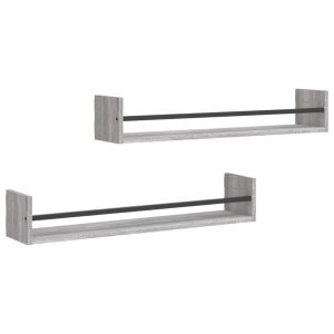 VidaXL Półki ścienne z drążkami 2 szt. 80x16x14 cm 189430 VidaXL Półki ścienne z drążkami 2 szt. 80x16x14 cm 189430