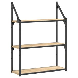 VidaXL Regał ścienny z 3 półkami 60x21x78,5 cm 189880 VidaXL Regał ścienny z 3 półkami 60x21x78,5 cm 189880