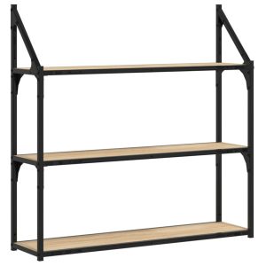 VidaXL Regał ścienny z 3 półkami 80x21x78,5 cm 189800 VidaXL Regał ścienny z 3 półkami 80x21x78,5 cm 189800
