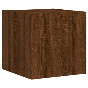 VidaXL Ścienna szafka TV z LED brązowy dąb 381385 VidaXL Ścienna szafka TV z LED brązowy dąb 381385